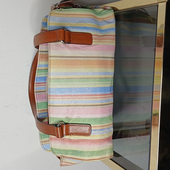 Fossil multi color striped hand bag y2k - Picture 5 of 16